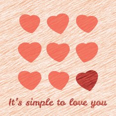 'It's simple to love you' Happy Valentine's Day Sweet Postcard N2