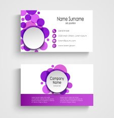 Modern violet round business card template
