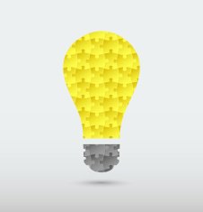 Puzzle light bulb background