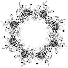 Roses and camomiles Mandala freehand drawing ornament pattern N4