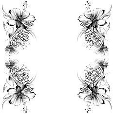 Roses and camomiles Mandala freehand drawing ornament pattern N5