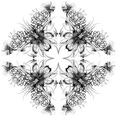 Roses and camomiles Mandala freehand drawing ornament pattern N8