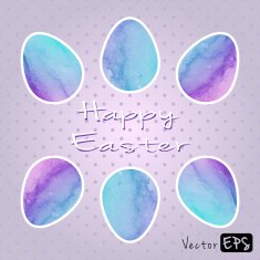 Easter eggs of watercolor texture N5