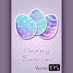 Easter eggs of watercolor texture N7