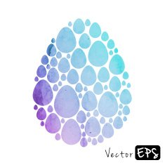 Easter egg from small eggs of watercolor texture N2