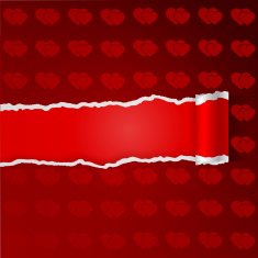Ragged paper with pattern of hearts N2