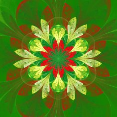 Symmetrical pattern in stained-glass window style N16