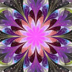 Symmetrical pattern in stained-glass window style N17