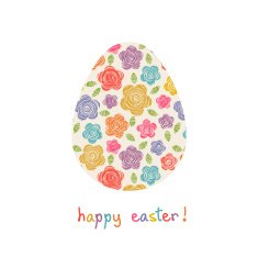 Easter egg with doodle flower N2