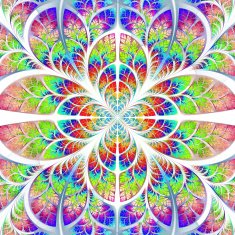 Multicolor fabulous fractal pattern Collection - tree foliage N7