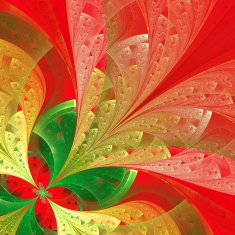Beautiful fractal flower in green and red N2