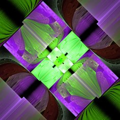 Fractal pattern in green and purple Computer generated graphics
