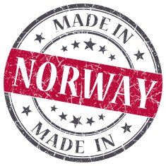 made in Norway red grunge round stamp