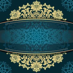 Blue vintage floral background