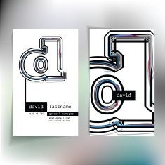 Business card design with letter D N2
