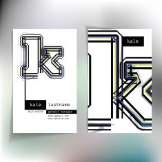 Business card design with letter K N3