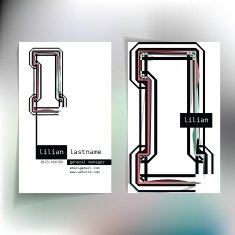 Business card design with letter L N3