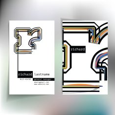 Business card design with letter R N2
