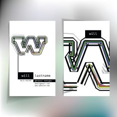 Business card design with letter W N2