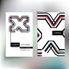 Business card design with letter X N2