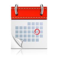 Realistic Isolated Red Calendar Icon N2