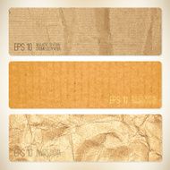 Set of 3 vector crumpled paper backgrounds