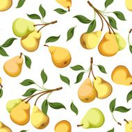 Seamless background with pears Vector illustration N3