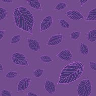 Dark violet raspberry leaves texture Seamless vector pattern
