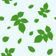 Green raspberry leaves texture Seamless vector pattern