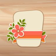 Vector badge with flower in retro style