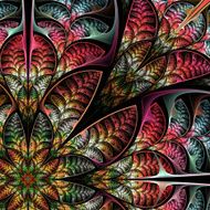 Diagonal symmetric pattern of the leaves in red N3