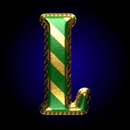 vector golden and green letter l N2