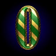 vector golden and green letter 0 N3