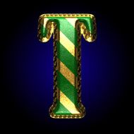 vector golden and green letter t N3