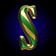 vector golden and green letter s