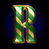 vector golden and green letter r N3