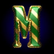vector golden and green letter m N3