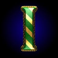 vector golden and green letter i N3