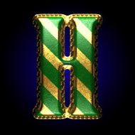 vector golden and green letter h N3