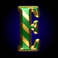 vector golden and green letter e N3