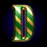 vector golden and green letter d N3