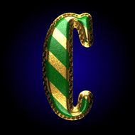 vector golden and green letter c N2