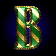 vector golden and green letter b N3