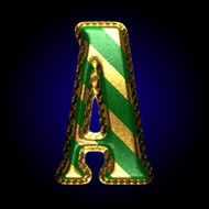 vector golden and green letter a N3