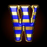 vector golden and blue letter w