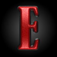 vector red plastic figure e