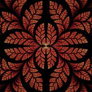 Fabulous symmetric pattern of the leaves in orange and black