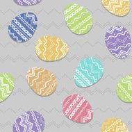 Easter eggs with hand drawn ornament Seamless vector pattern N2