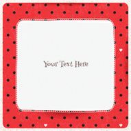 Vintage polka dot background with square lace frame Red color N2