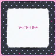 Vintage polka dot background with square lace frame Black color N2
